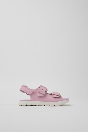 Sandalias Camper Oruga Cuero Niña Rosas | IGEYW-8526