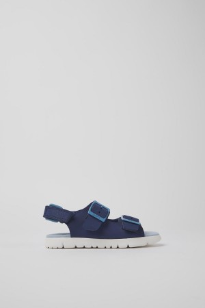 Sandalias Camper Oruga Cuero Niño Azules | YNPOA-3950