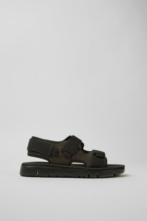 Sandalias Camper Oruga Tencel® Lyocell Hombre Negras | LAHSB-6701