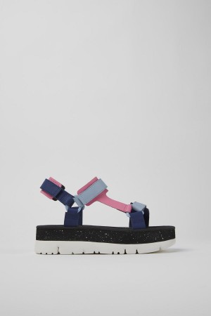 Sandalias Camper Oruga Up Cuero Mujer Negras | MDZXG-6514