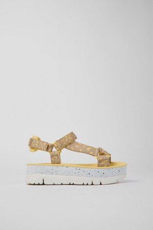 Sandalias Camper Oruga Up Textil Mujer Amarillo | RHBIU-8954