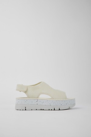 Sandalias Camper Oruga Up Textil Mujer Blancas | NWJSD-8314