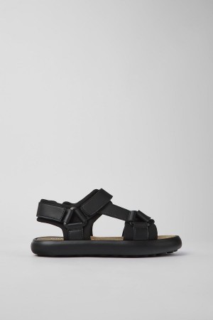 Sandalias Camper Pelotas Flota Cuero Textil Mujer Negras | IBASE-7583
