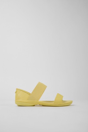 Sandalias Camper Right Cuero Mujer Amarillo | JEGUF-9184