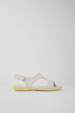 Sandalias Camper Right Cuero Mujer Blancas | CMUGT-1245