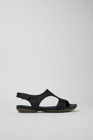 Sandalias Camper Right Cuero Mujer Negras | UHNPV-2347