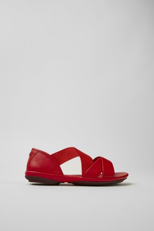 Sandalias Camper Right Cuero Mujer Rojas | BMXAN-5478