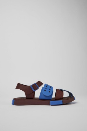 Sandalias Camper Set Cuero Hombre Burdeos | ZXTLU-0963