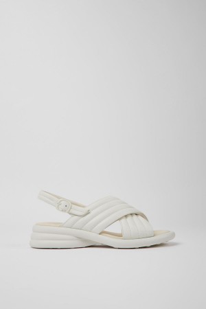 Sandalias Camper Spiro Cuero Mujer Blancas | KISAV-8046