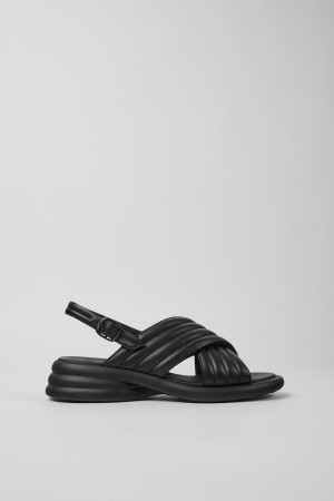 Sandalias Camper Spiro Cuero Mujer Negras | ELCIY-6241