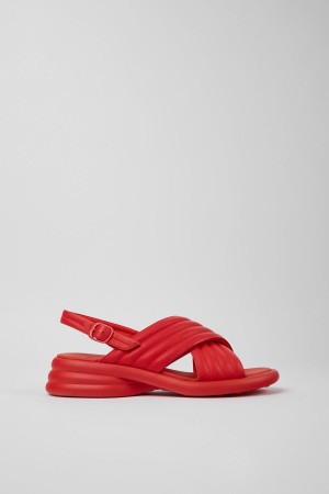 Sandalias Camper Spiro Cuero Mujer Rojas | LIQTH-7241