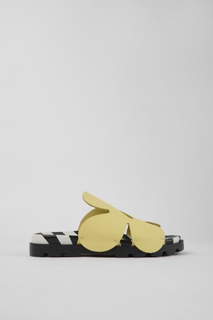 Sandalias Camper Twins Cuero Hombre Amarillo | RKWPQ-6327