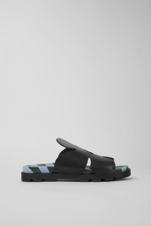 Sandalias Camper Twins Cuero Hombre Negras | YVBAJ-4072