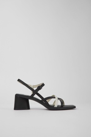 Sandalias Camper Twins Cuero Mujer Negras | FOUBM-5920