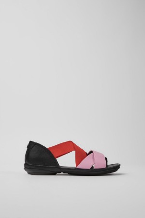 Sandalias Camper Twins Cuero Mujer Rosas | CJHAQ-9753