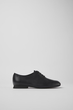 Slip On Camper Casi Myra Cuero Mujer Negras | LFGSP-0849