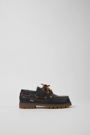 Slip On Camper Compas Cuero Niña Azul Marino | ILKJE-4285