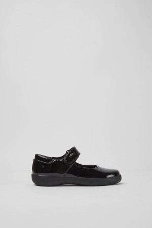 Slip On Camper Spiral Comet Charol Cuero Niña Negras | ATFRQ-4590