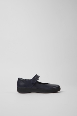 Slip On Camper Spiral Comet Cuero Niña Azul Marino | LKJSW-6903