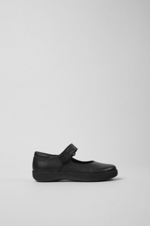 Slip On Camper Spiral Comet Cuero Niña Negras | VNUGJ-1293