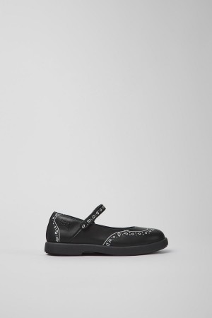 Slip On Camper Twins Cuero Mary Jane Niña Negras | YCAGW-6315