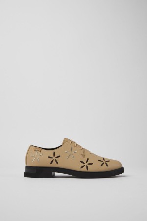 Slip On Camper Twins Cuero Mujer Beige | UPSCT-3495