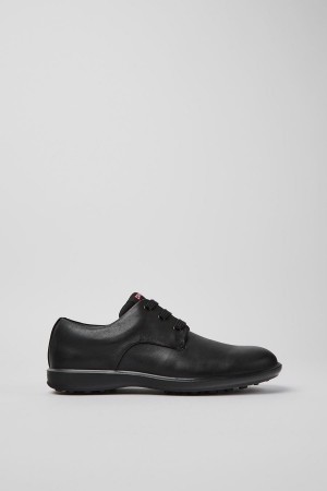 Zapatillas Camper Atom Trabajo Cuero Blucher Hombre Negras | UYDGL-8405