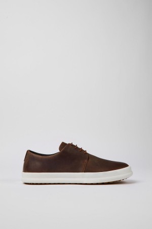 Zapatillas Camper Chasis Cuero Hombre Marrones | UDOEZ-5769