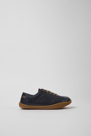 Zapatillas Camper Peu Cuero Niño Azul Marino | ZGUKS-6174