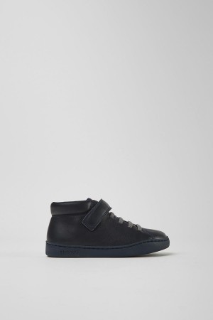 Zapatillas Camper Peu Touring Cuero Niño Azul Marino | NQOCX-0491