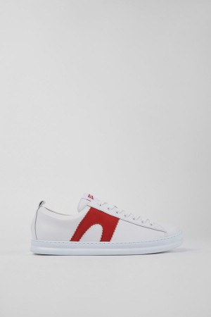 Zapatillas Camper Runner Cuero Hombre Blancas | DOVGC-3782