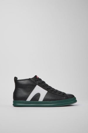 Zapatillas Camper Runner Cuero Hombre Negras | LYHGI-8075
