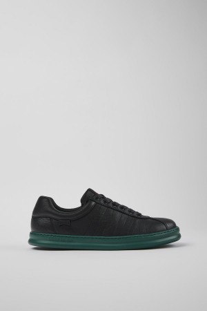 Zapatillas Camper Runner Cuero Hombre Negras | UXLVJ-6953