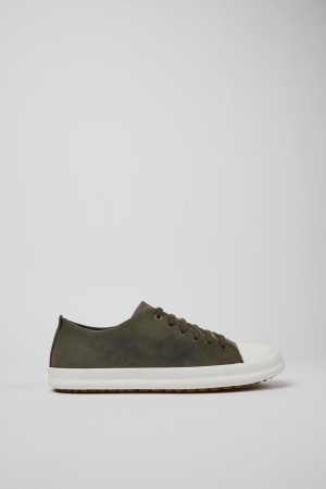 Zapatillas Camper Twins Cuero Hombre Marrones | FIVJW-8651