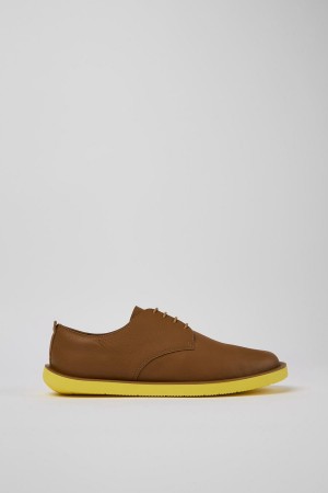 Zapatillas Camper Wagon Cuero Hombre Marrones | NSQJD-4032