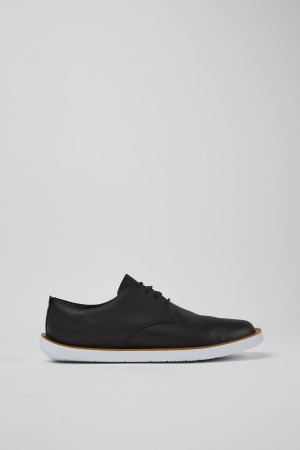 Zapatillas Camper Wagon Cuero Hombre Negras | YDSJQ-7189