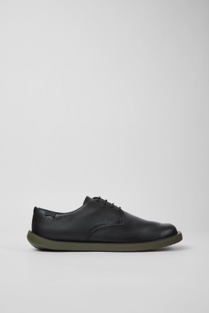 Zapatillas Camper Wagon Cuero Hombre Negras | CKOTZ-2780