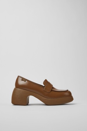 Zapatos Cuña Camper Thelma Cuero Mujer Marrones | PICSD-7364