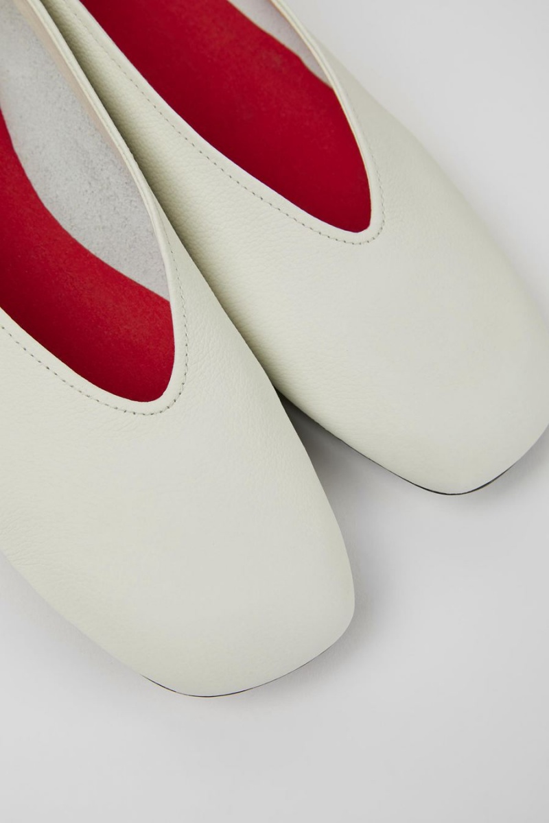 Ballerinas Camper Casi Myra Cuero Flats Mujer Blancas | NDRSO-2619