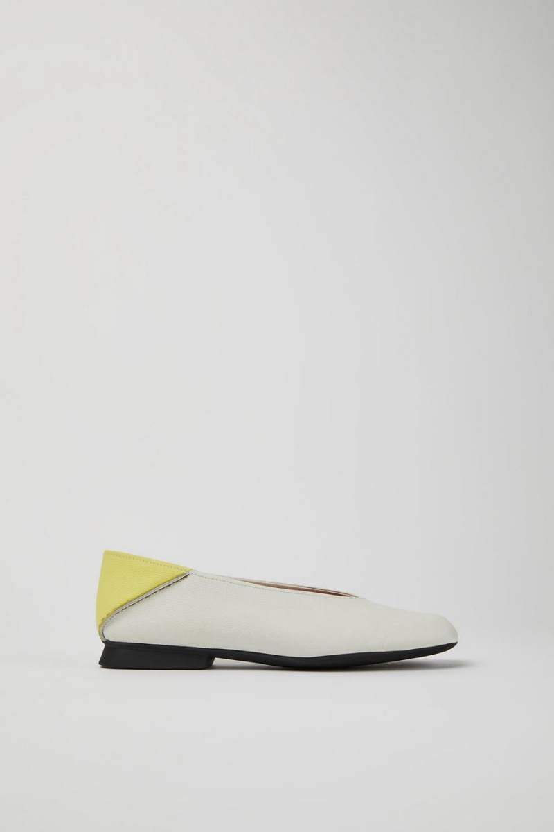 Ballerinas Camper Casi Myra Cuero Flats Mujer Blancas | NDRSO-2619