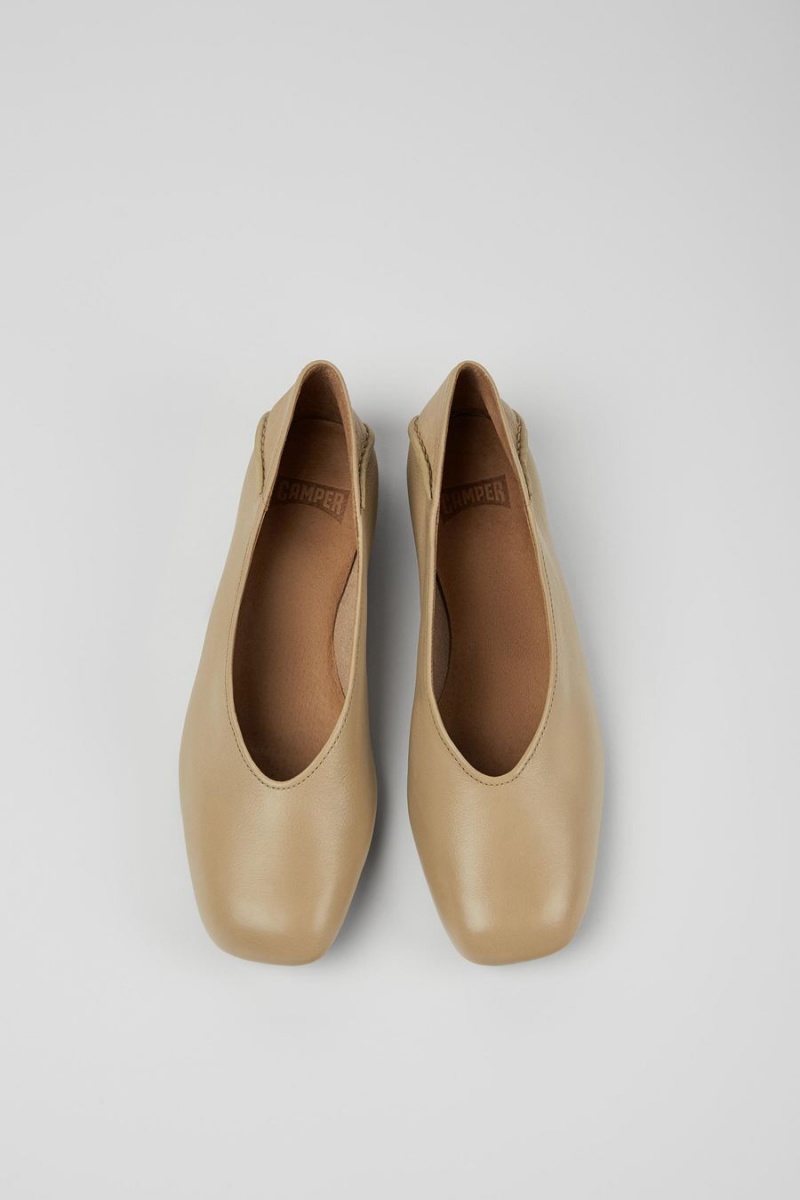 Ballerinas Camper Casi Myra Cuero Mujer Beige | PZNGV-4632