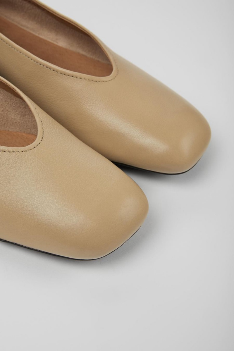 Ballerinas Camper Casi Myra Cuero Mujer Beige | PZNGV-4632