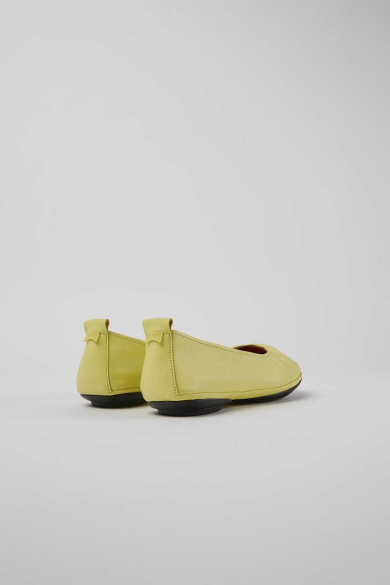 Ballerinas Camper Right Cuero Flats Mujer Amarillo | ZQNYP-9652