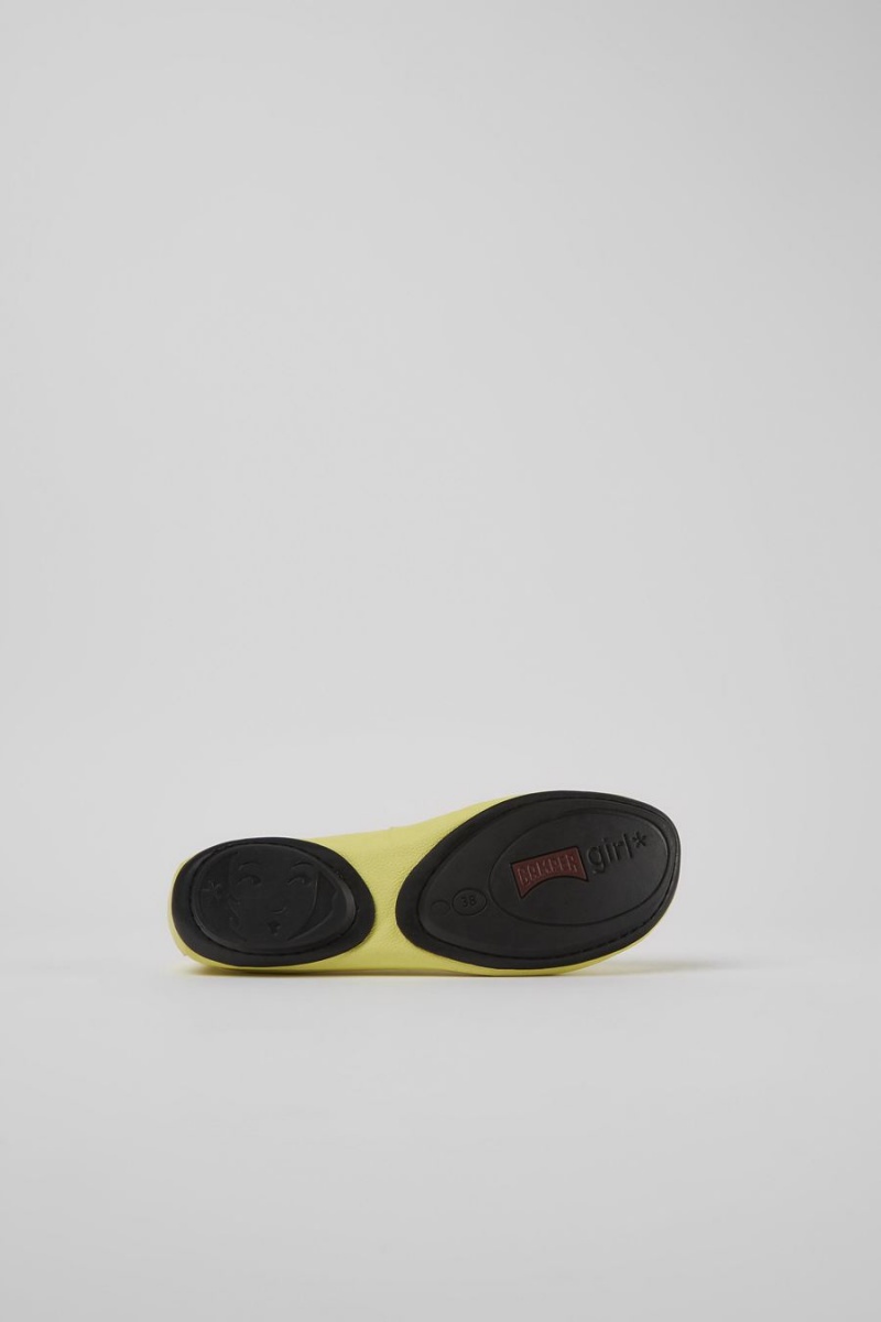 Ballerinas Camper Right Cuero Flats Mujer Amarillo | ZQNYP-9652