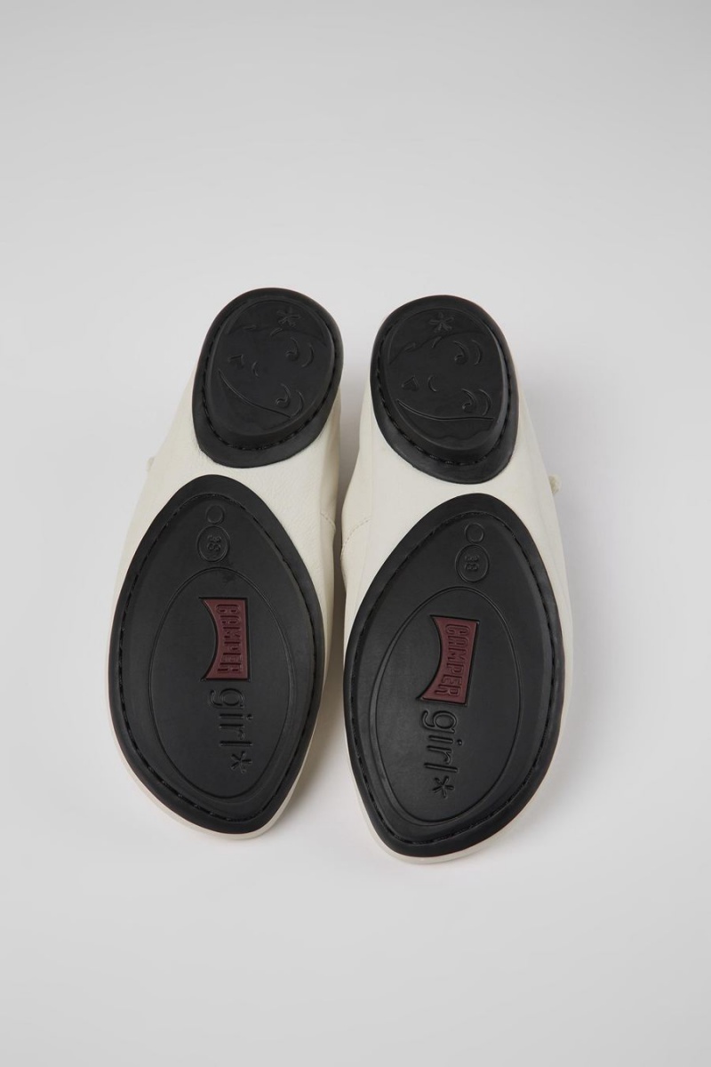 Ballerinas Camper Right Cuero Mujer Blancas | KPLFU-1740