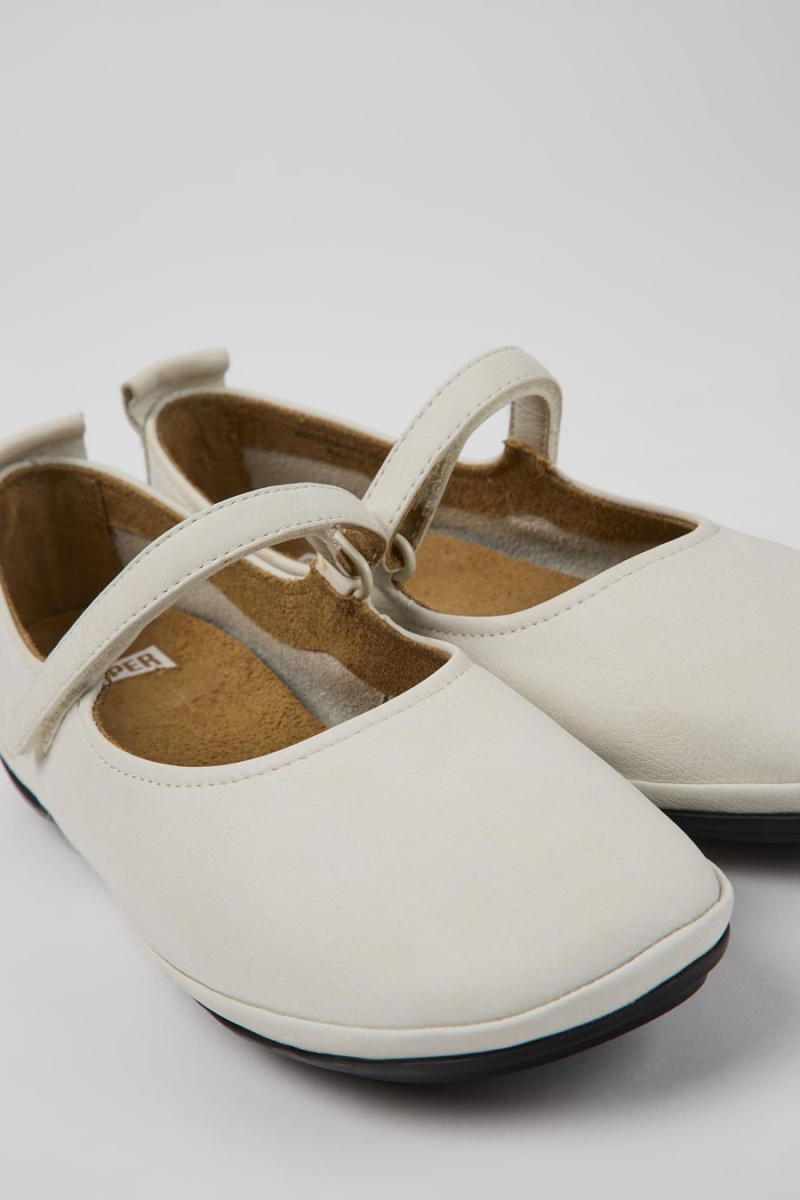 Ballerinas Camper Right Cuero Mujer Blancas | KPLFU-1740