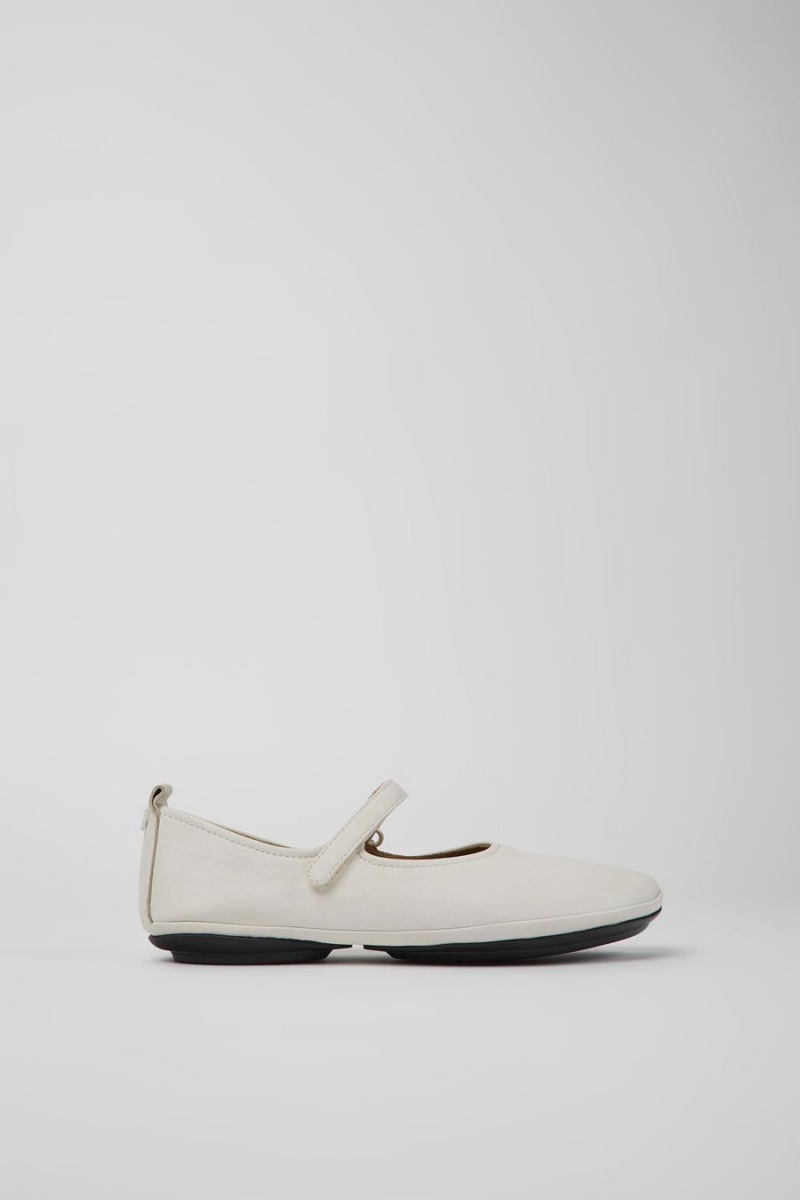 Ballerinas Camper Right Cuero Mujer Blancas | KPLFU-1740