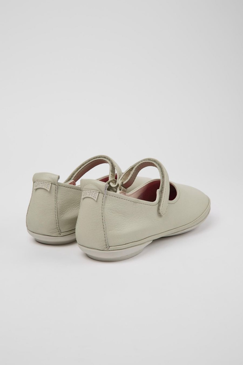 Ballerinas Camper Right Cuero Mujer Gris | QCHAN-7562