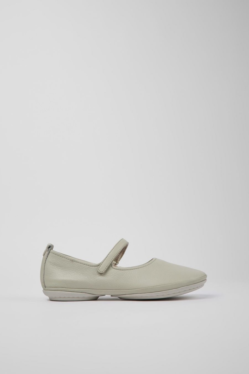 Ballerinas Camper Right Cuero Mujer Gris | QCHAN-7562