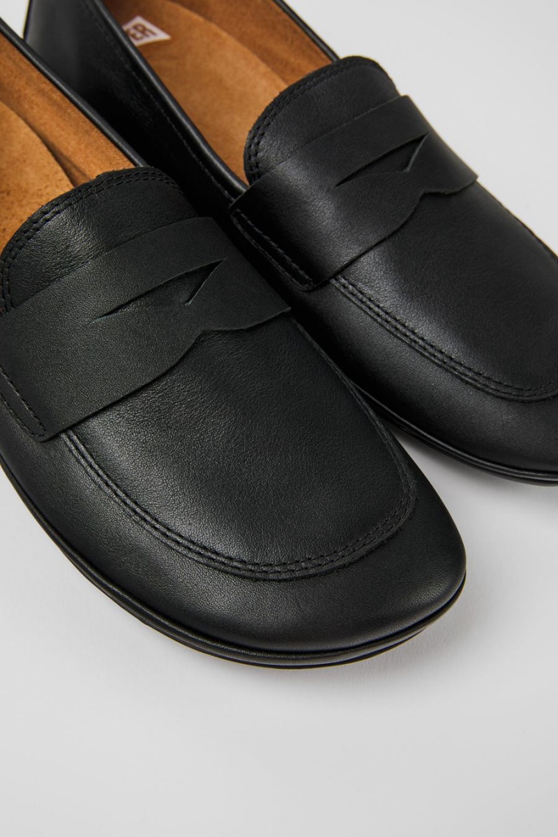 Ballerinas Camper Right Cuero Mujer Negras | NBJDM-5043